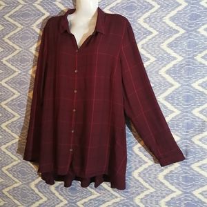 J.Jill Button Down Plaid Shirt Size lg